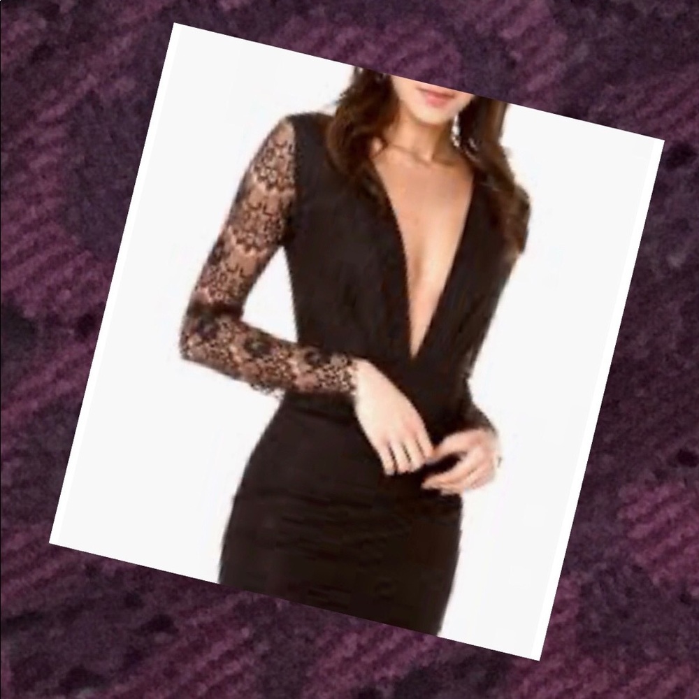 Charlotte Russe - Lace Maroon Fitted Dress